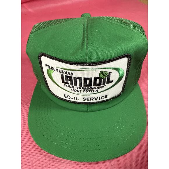 Vintage Wilken Brand Land Oil Farmer Hat Snapback Patch Cap K Brand USA NOS - Picture 2 of 6